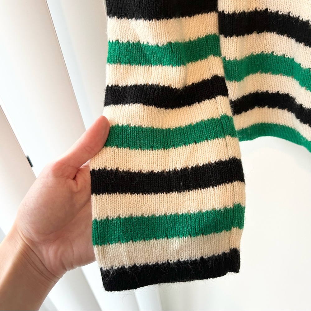 Lovers + Friends Rock N Roll Sweater Green Stripe Size Small - Picture 8 of 12